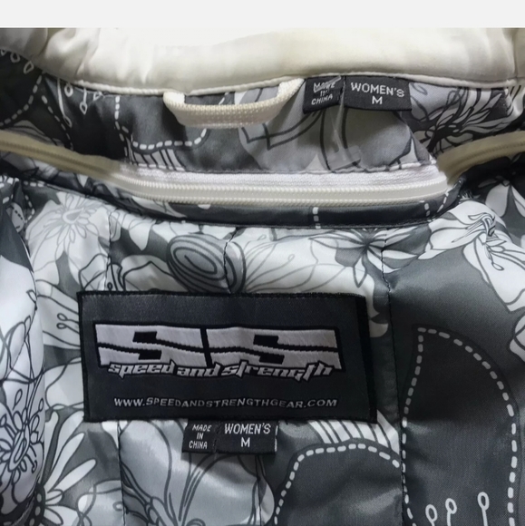 Women's SPEED AND STRENGTH 999 white/pink motorcycle riding jacket w/pads Medium - Picture 12 of 12